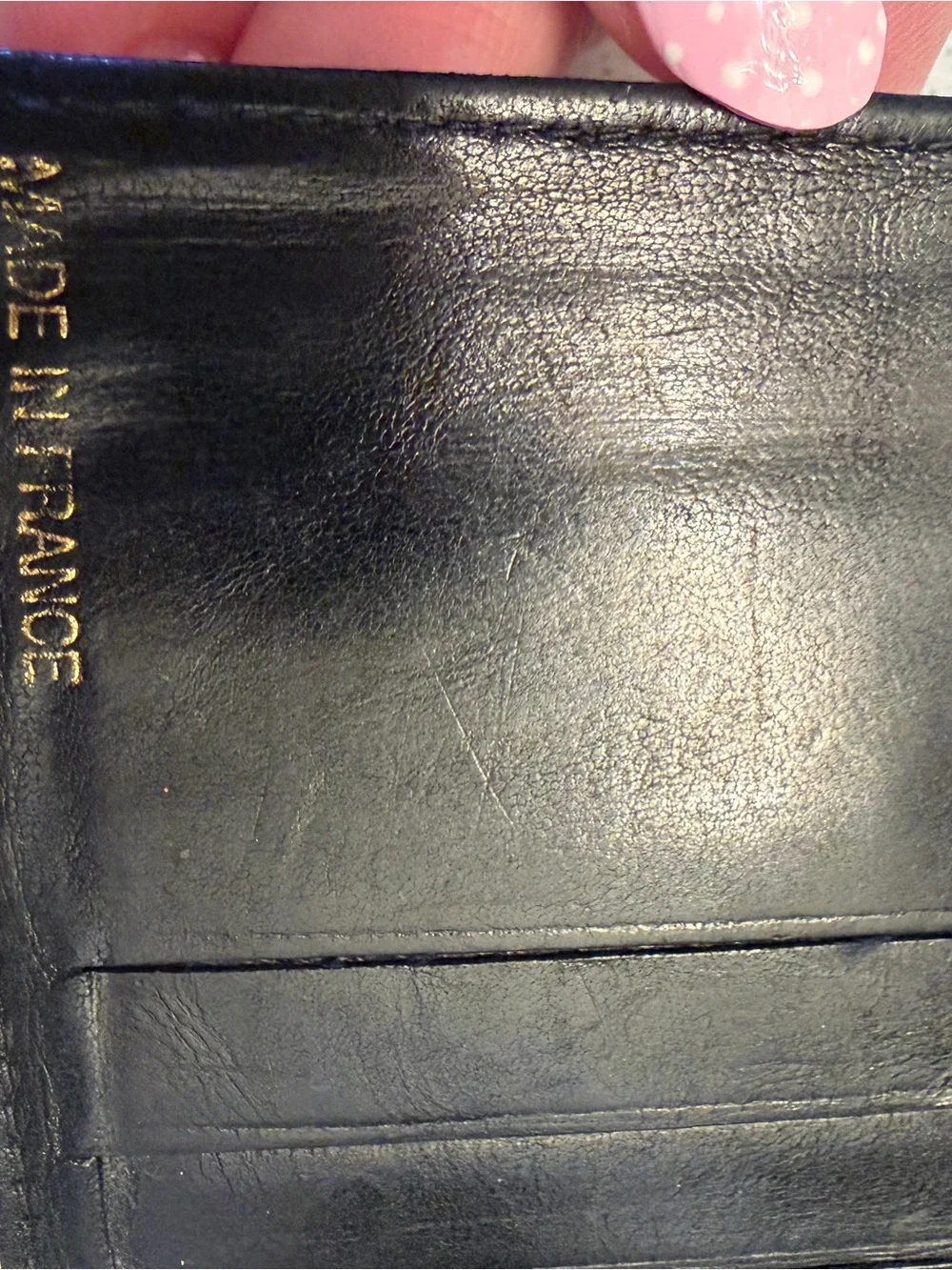 CHANEL Black Pebbled Leather Compact Wallet